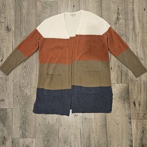 Madewell Colorblock Open Front Cardigan Size M